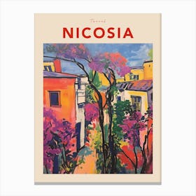 Nicosia Cyprus 3 Fauvist Travel Poster Canvas Print