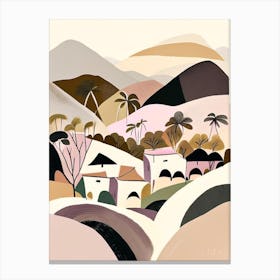 Baliem Valley Indonesia Muted Pastel Tropical Destination Canvas Print