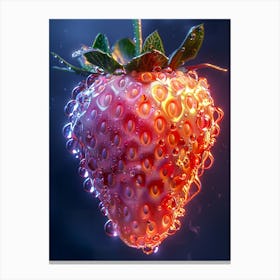 Strawberry With Water Droplets 4 Canvas Print