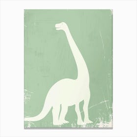 Mint Dinosaur Silhouette 3 Canvas Print