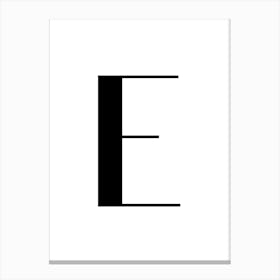 Letter E.Classy expressive letter. Canvas Print