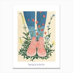Spring In In The Air Pink Shoes And Wild Flowers 7 Canvas Print