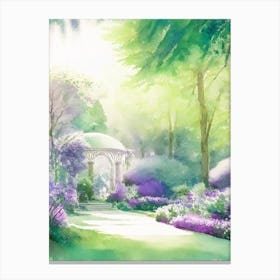 Central Park Conservatory Garden, Usa Pastel Watercolour Canvas Print