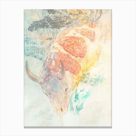 Bull Drawing Canvas Print