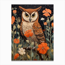 Eastern Screech Owl 4 Detailed Bird Painting Canvas Print