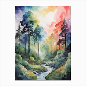 Watercolor Of A Forest 2 Canvas Print