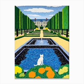 Versailles Gardens France, Cats Matisse Style 3 Canvas Print