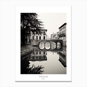 Poster Of Padua, Italy, Black And White Analogue Photography 2 Canvas Print