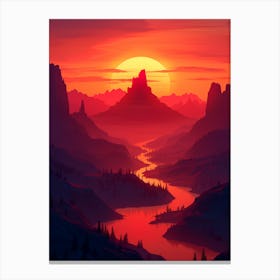 Sunset In The Mountains 17 Canvas Print