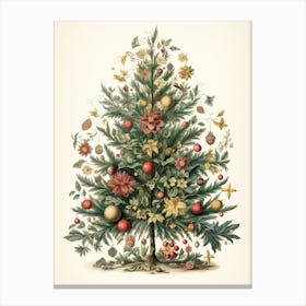 William Morris Style Christmas Tree 4 Canvas Print