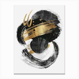 Black And Gold Abstract Painting 20 Canvas Print