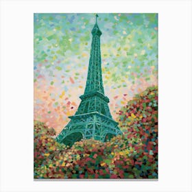 Eiffel Tower Paris France David Hockney Style 17 Canvas Print