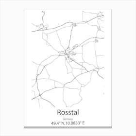 Rosstal,Germany Minimalist Map Canvas Print