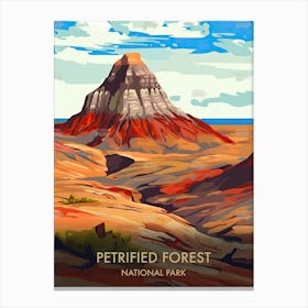 Petrified Forest National Park Travel Poster Illustration Style 4 Canvas Print