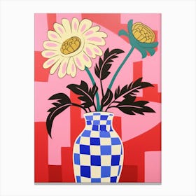 Wild Flowers Blue Tones In Vase 1 Canvas Print