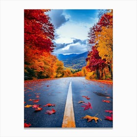 Beautiful Road In Autumn 14 Canvas Print