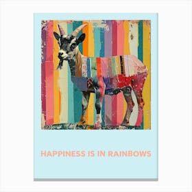 Happiness Is In Rainbows Animal Poster 2 Canvas Print