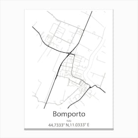 Bomporto,Italy Minimalist Map Canvas Print