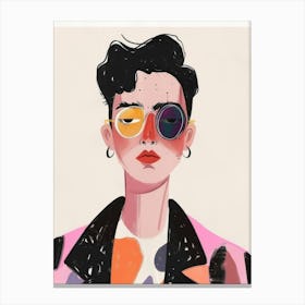 Portrait Of A Woman With Sunglasses 1 Canvas Print