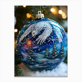 Porcelain Creature Sculpted Into A Christmas Ball Form Intricately Painted With A Kaleidoscope Of C Canvas Print