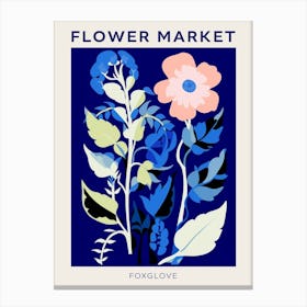 Blue Flower Market Poster Foxglove 3 Canvas Print