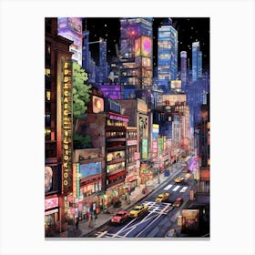 New York Pixel Art 2 Canvas Print