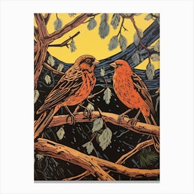 Art Nouveau Birds Poster Yellowhammer 4 Canvas Print