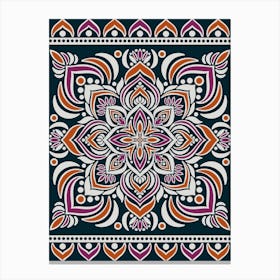 WA240021 - Vibrant Mandala with Purple and Orange - Colorful Bohemian Art Canvas Print