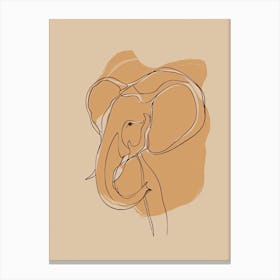 Elephant - Boho, Line Art 8 Canvas Print