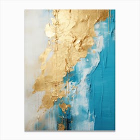 Gold And Blue Abstract Painting 4 Canvas Print