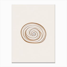 Cinnamon Bun Bakery Product Minimalist Line Drawing Canvas Print