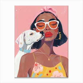 Girl With Dog 4 Canvas Print