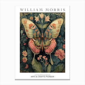 William Morris Print Pink Butterfly Botanical Poster Vintage Wall Art Textiles Art Vintage Poster Canvas Print