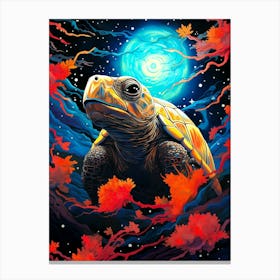 Turtle In The Moonlight Canvas Print