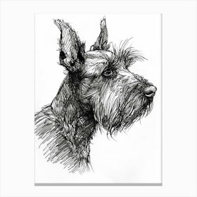 Scottish Terrier Dog Line Sketch 1 Canvas Print