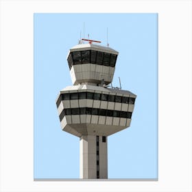Architecture Brutalism Tegel Airport Control Tower Colour Canvas Print