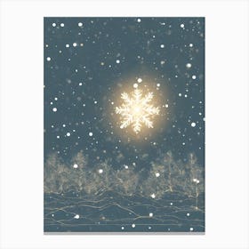 Snowflake & The Sky vector art Canvas Print