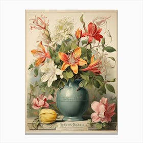 Spring Floral French Poster Honeysuckle Art Print 3 1 Canvas Print