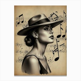 Woman In A Hat 17 Canvas Print