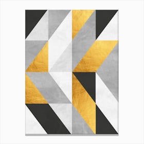 Collage with gold and black 8 Canvas Print