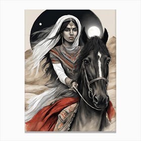 Egyptian Woman On Horseback 1 Canvas Print