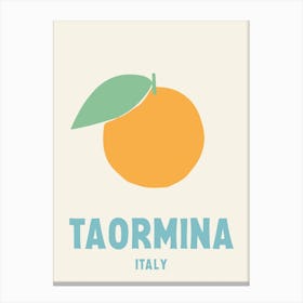 Taormina, Italy, Graphic Style Poster 1 Canvas Print