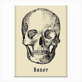 Funny Skull Bone Sign Canvas Print