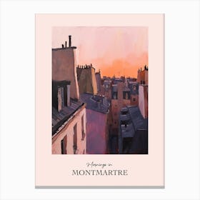 Mornings In Montmartre Rooftops Morning Skyline 1 Canvas Print