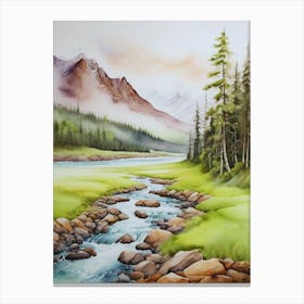 River In The Mountains.12 Canvas Print