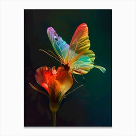 Butterfly On A Flower Canvas Print