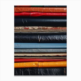 Stacked Leather Books Canvas Print