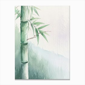 Bamboo Tree Atmospheric Watercolour Painting 5 Canvas Print