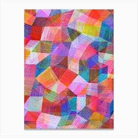Chroma Abstract - Pink Multi Canvas Print