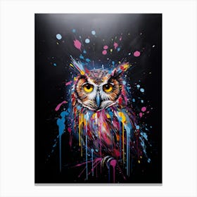 Paint Splatter Owl 1 Canvas Print